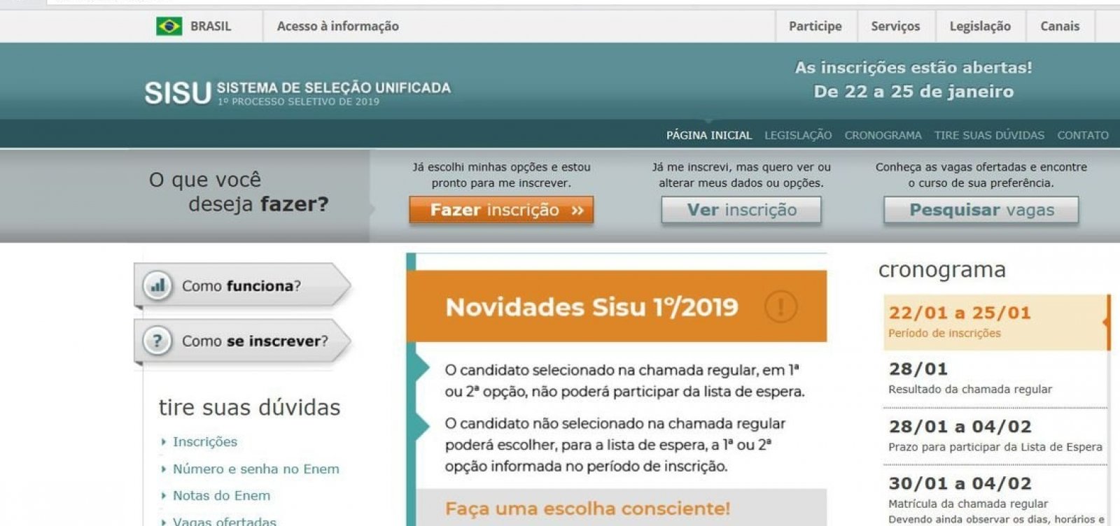 No 2º dia de inscrições, Sisu registra 500 mil acessos simultâneos