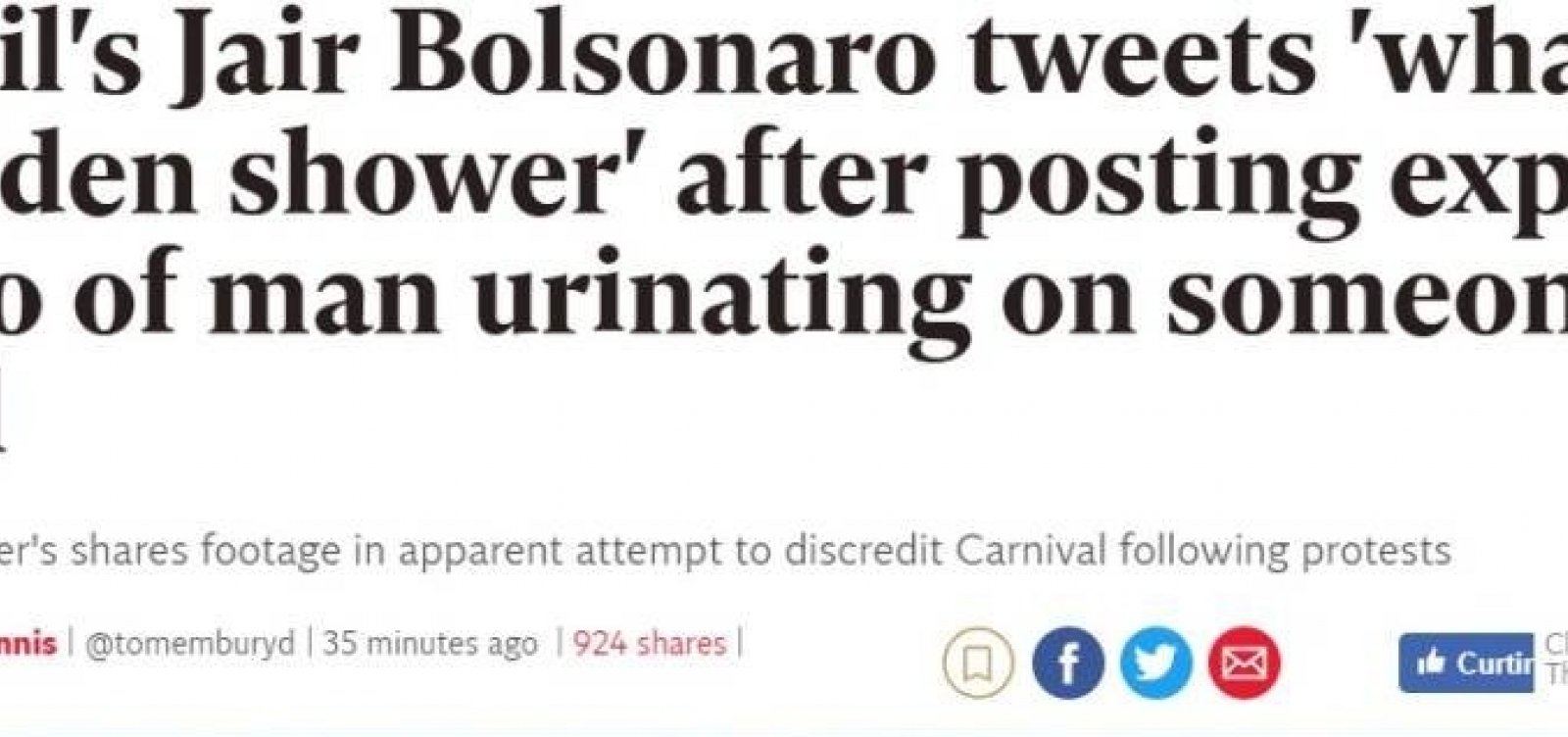 Post de Bolsonaro com pornografia repercute na imprensa internacional