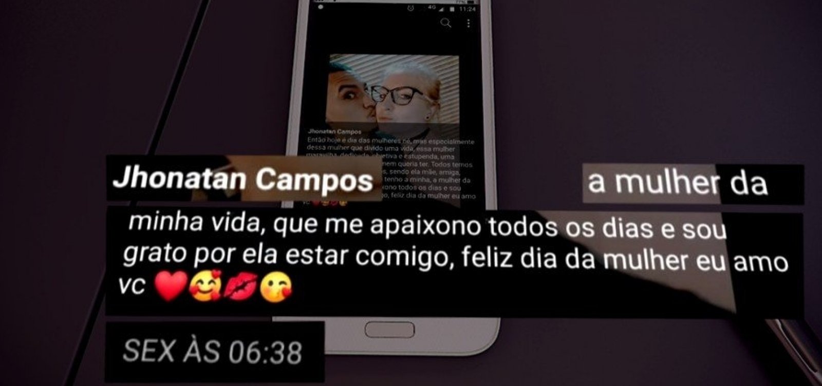 Suspeito faz declaração de amor dois dias antes de matar namorada