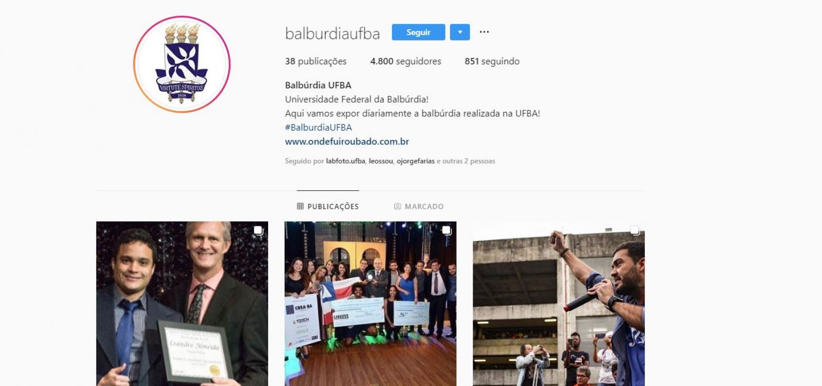 'Balbúrdia na Ufba': perfil reúne sucesso acadêmico de estudantes 