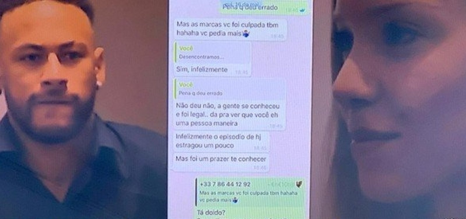Record exibe celular de Neymar ao vivo