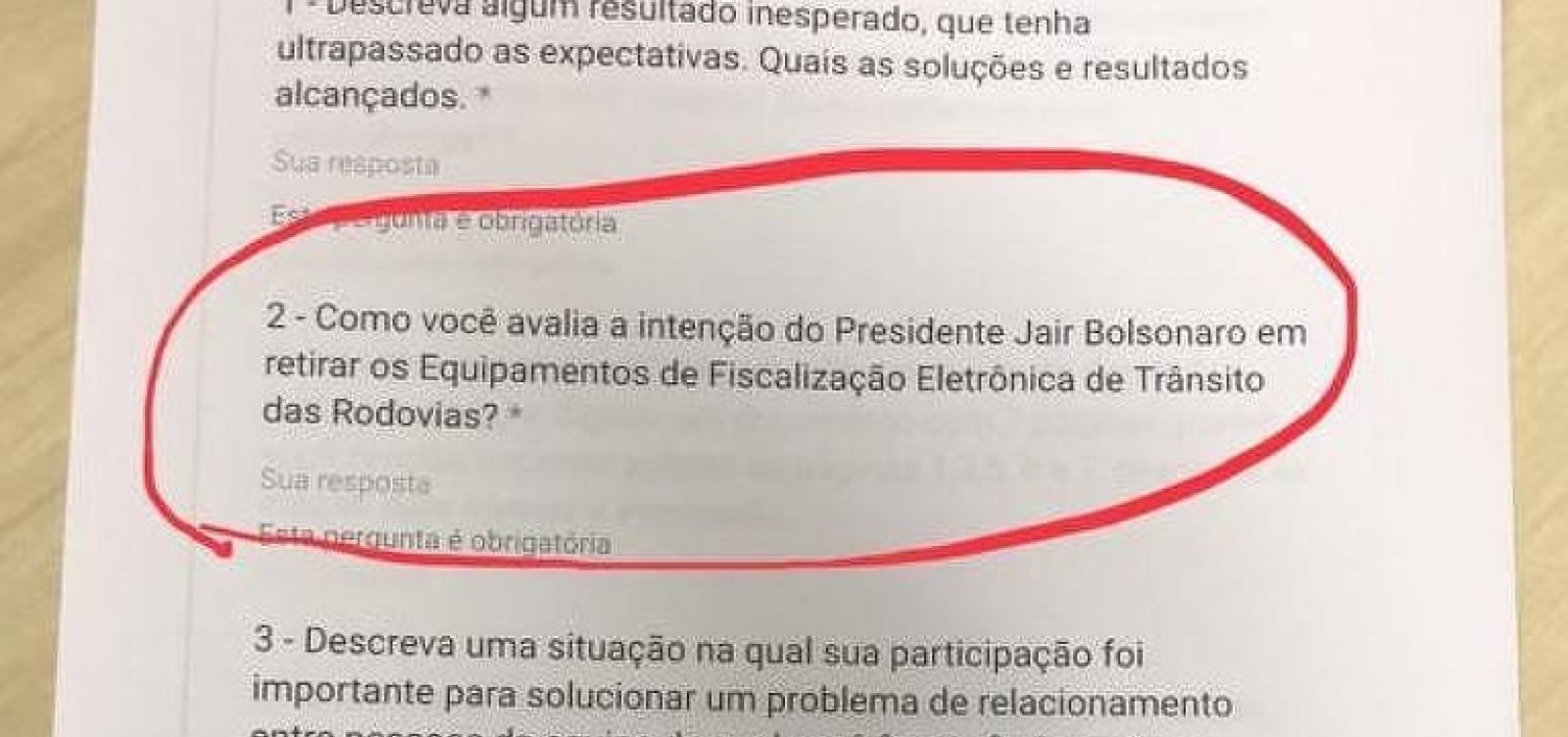 Questionário para admissão em órgão federal pede opinião sobre projetos de Bolsonaro