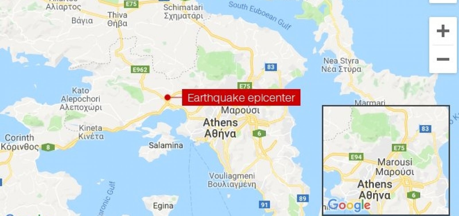 Atenas é atingida por um terremoto de magnitude 5.1