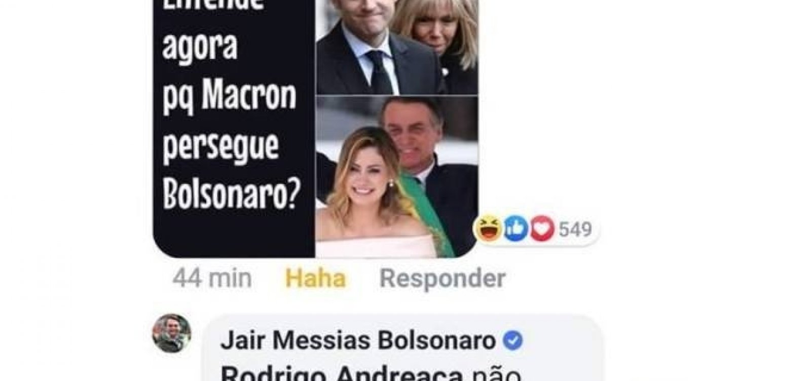 Bolsonaro apoia comentário ofensivo à primeira-dama francesa e é acusado de sexismo