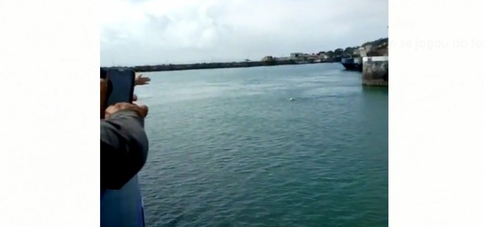 Após não conseguir embarcar no ferry, homem tira roupa e nada em volta de terminal; veja vídeo
