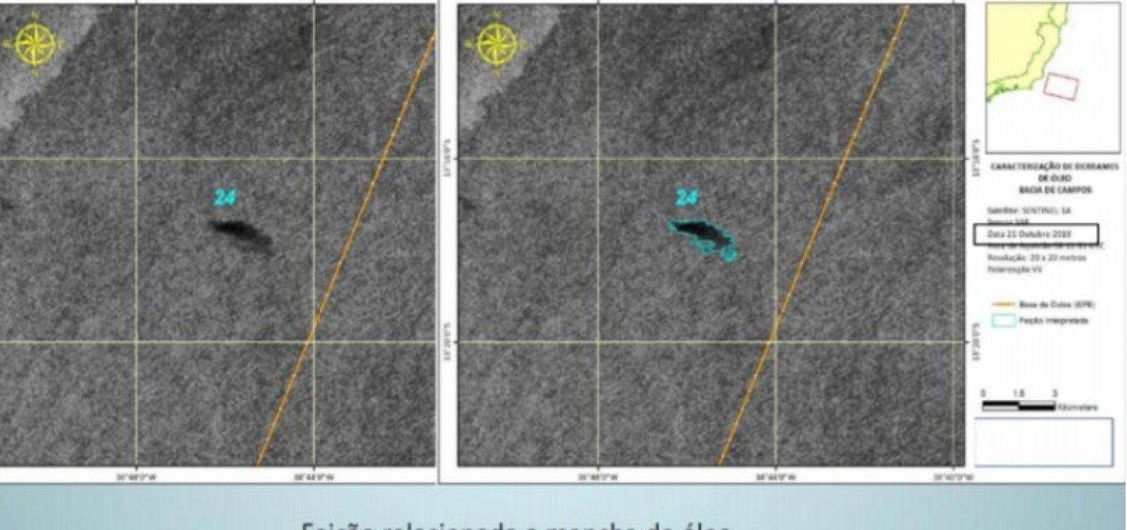 Satélite identificou mancha de óleo no mar antes de chegar em Morro de São Paulo