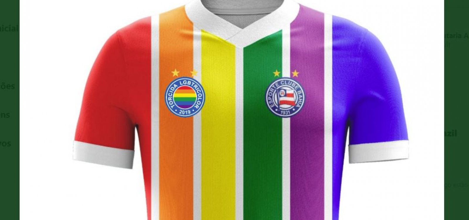 Com apoio do clube, torcida faz camisa LGBT para o Bahia