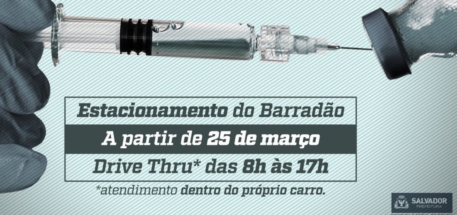Barradão começa a funcionar como ponto de drive-thru para vacina antigripal