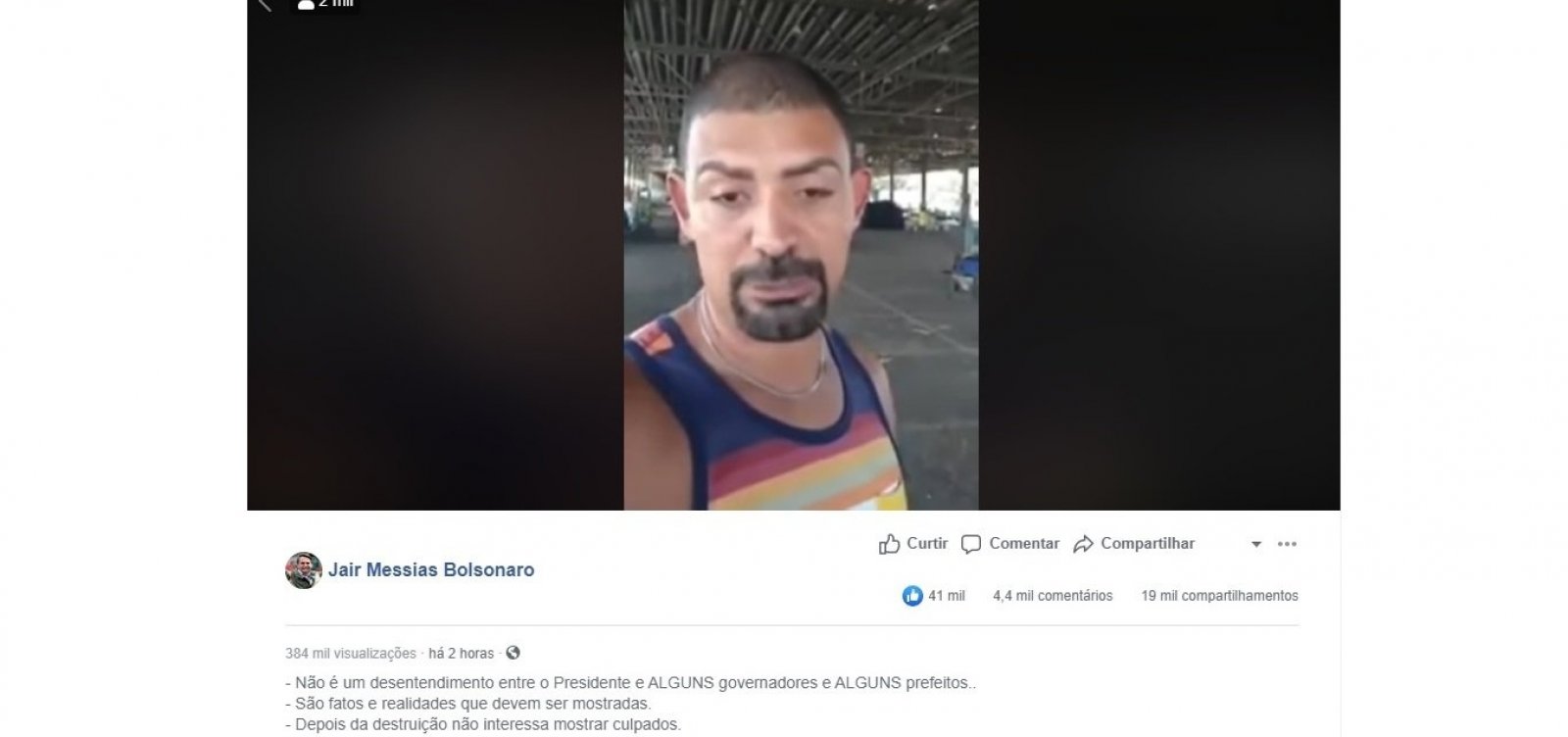 Diferentemente de vídeo compartilhado por Bolsonaro, Ceasa de BH não registra desabastecimento