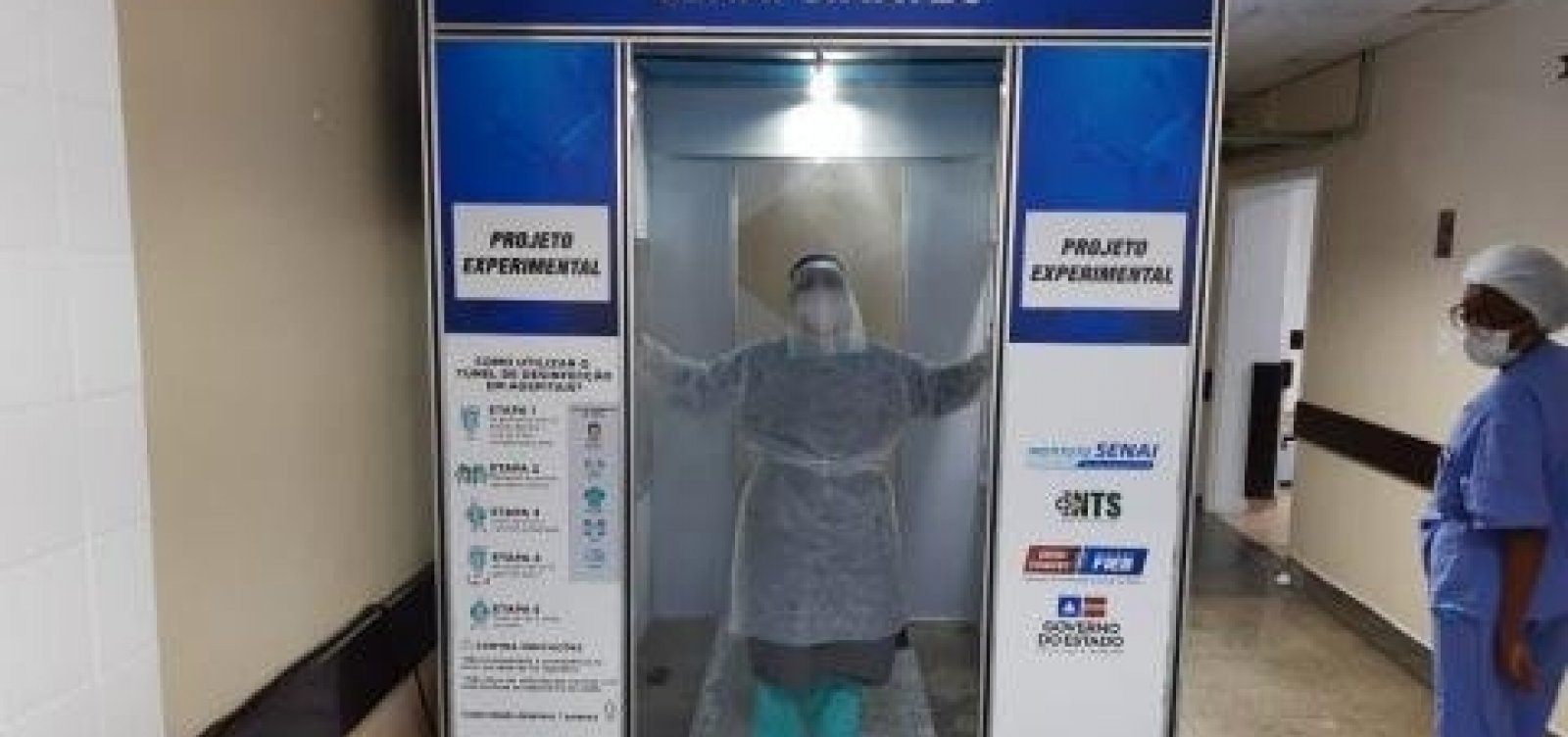 Túneis de desinfecção são instalados em hospitais de Salvador