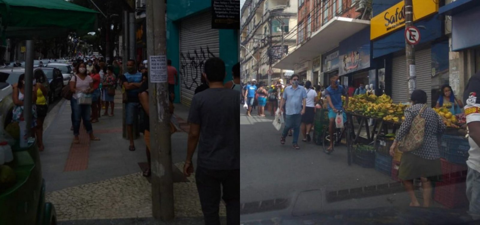 População volta a desrespeitar distanciamento e provoca nova aglomeração na Av. Joana Angélica