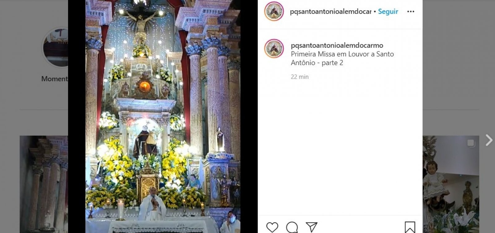 Católicos celebram Dia de Santo Antônio através de missas pelas redes sociais