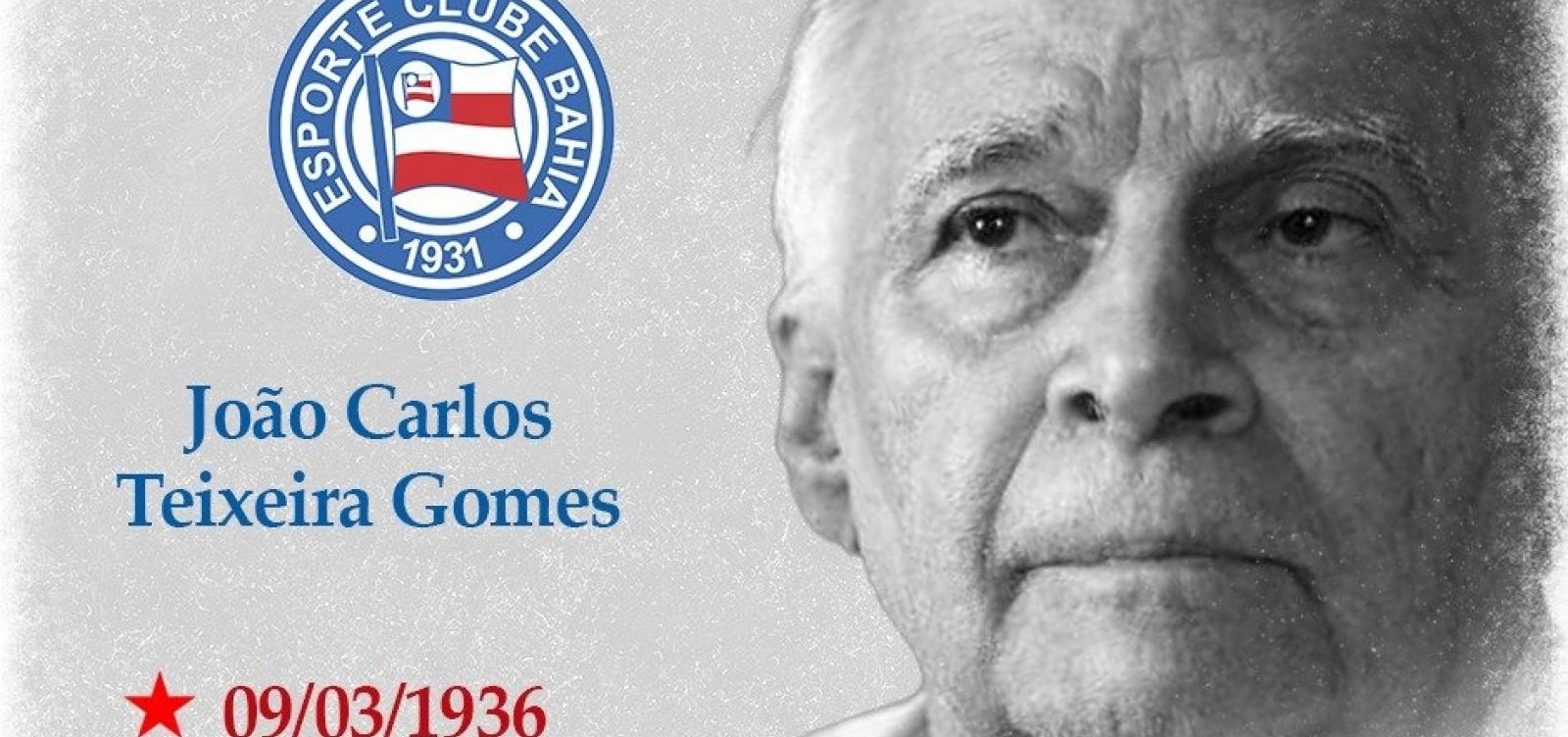 Bahia homenageia Joca Teixeira e diz que jornalista será enterrado com bandeira do clube