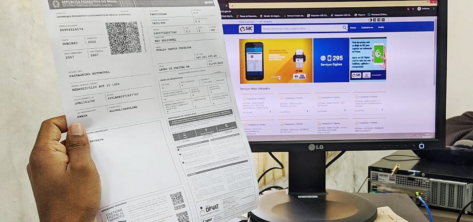 Bahia: um milhão de pessoas solicitaram o documento do carro pela internet
