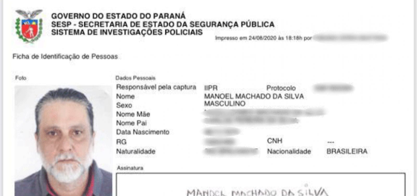 Acusado de assassinar ator Rafael Miguel e os pais dele fez RG falso no Paraná